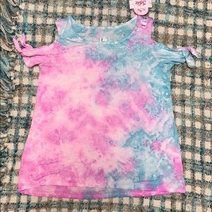 Tie Dye cold shoulder top 14/16 justice
